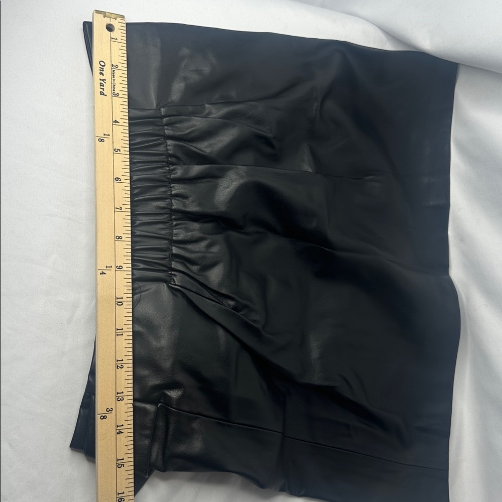 NWT Jason Wu Faux Black Leather Skirt Side Tie Size Large - Picture 13 of 13